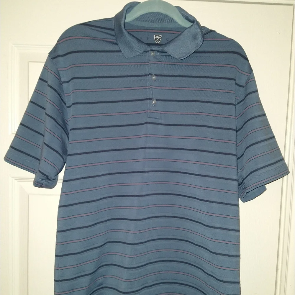 Nike Golf Fit Dry Striped Polo Shirt Men's sz Small